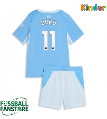 Manchester City Jeremy Doku #11 Replik Heimtrikot Kinder 2026-27 Kurzarm (+ Kurze Hosen)